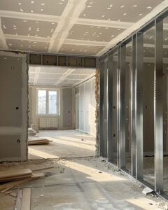 installing metal frames drywall gypsum walls construction renovation process (2)