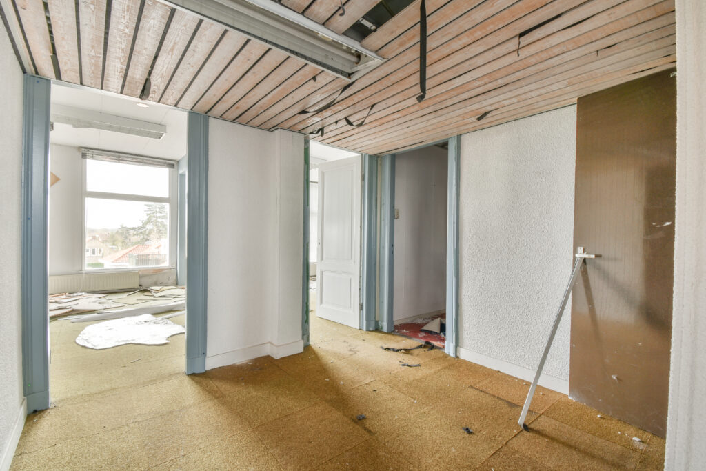 interior of empty room with windows